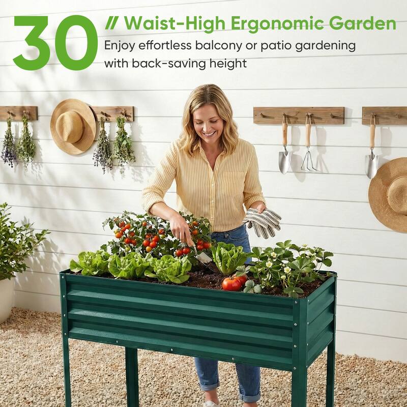 Pocassy Raised Garden Bed Outdoor Planter Box Metal Garden Bed Kit.