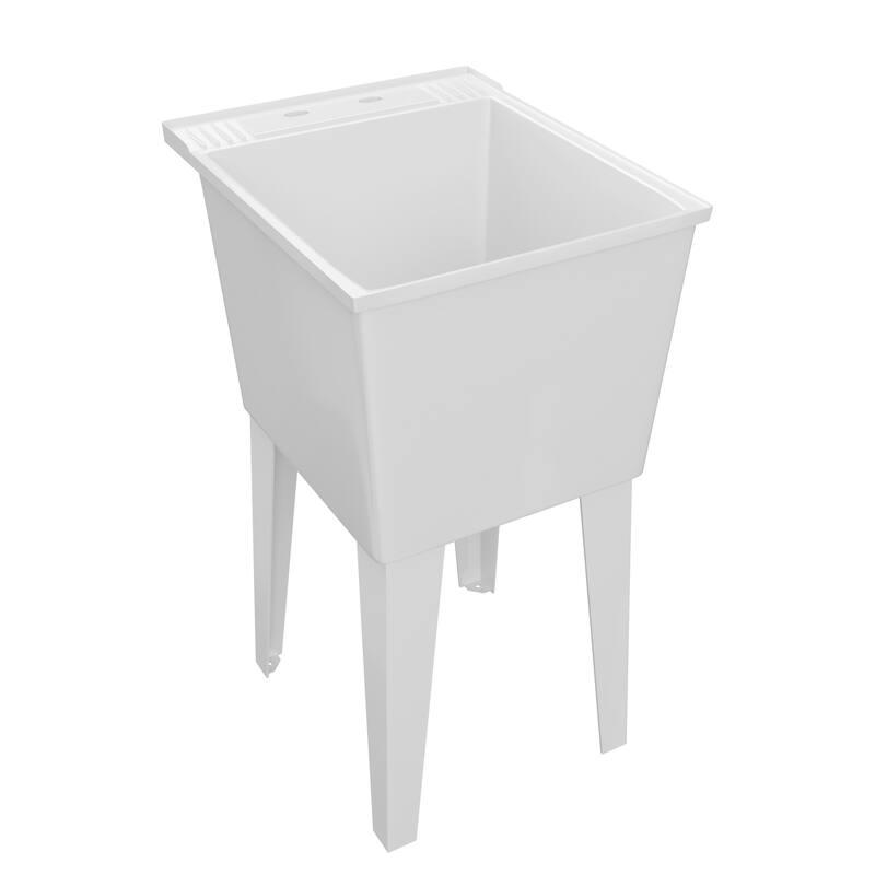 PROFLO 20" Single Compartment Floor Mounted Laundry Sink - White