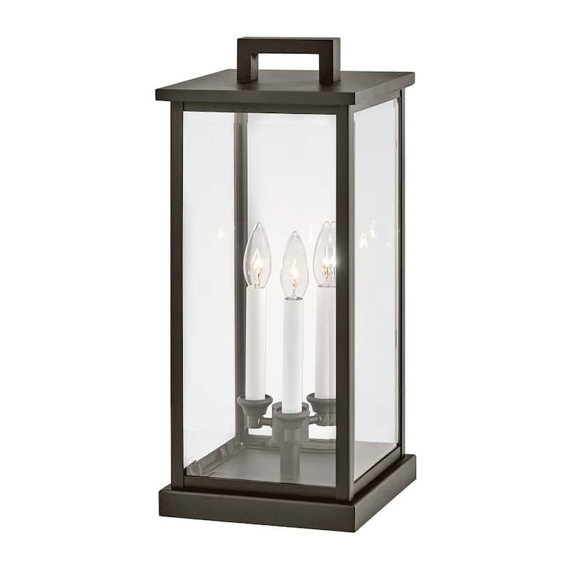 Hinkley Lighting Weymouth 12v 10.5w 3 Light 20" Tall Pier Mount Post - Oil Rubbed Bronze