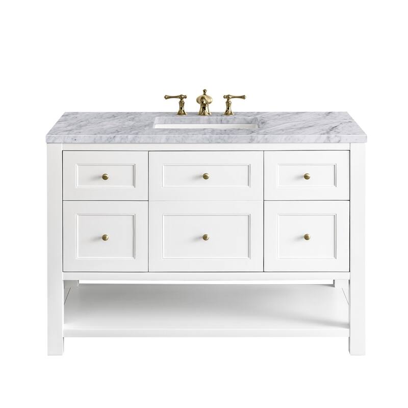James Martin Vanities 330-V48-3CAR Breckenridge 48" Free Standing - Bright White - Painted