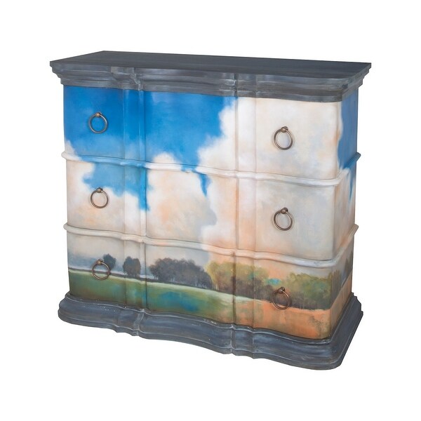 GuildMaster 6416508 3 Drawer Dresser with Hand Painted Landscape Motif