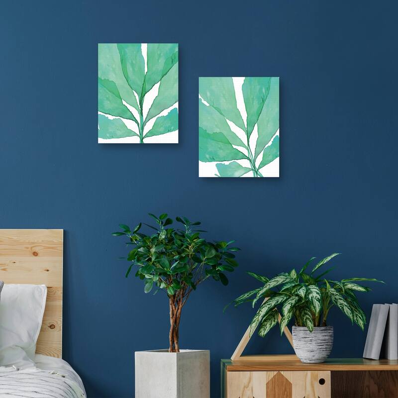 Tropical Leaves 2 Teal, TropicalLeaves 3 Teal by SEA Studio Canvas Art Prints