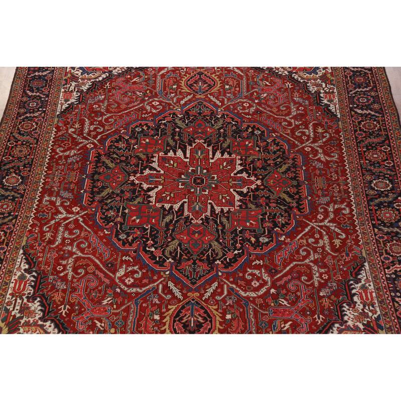 Hand Knotted Oriental 100% Wool Carpet Traditional Medallion Red Heriz (serapi) Area Rug - 15' 0'' X 11' 8''