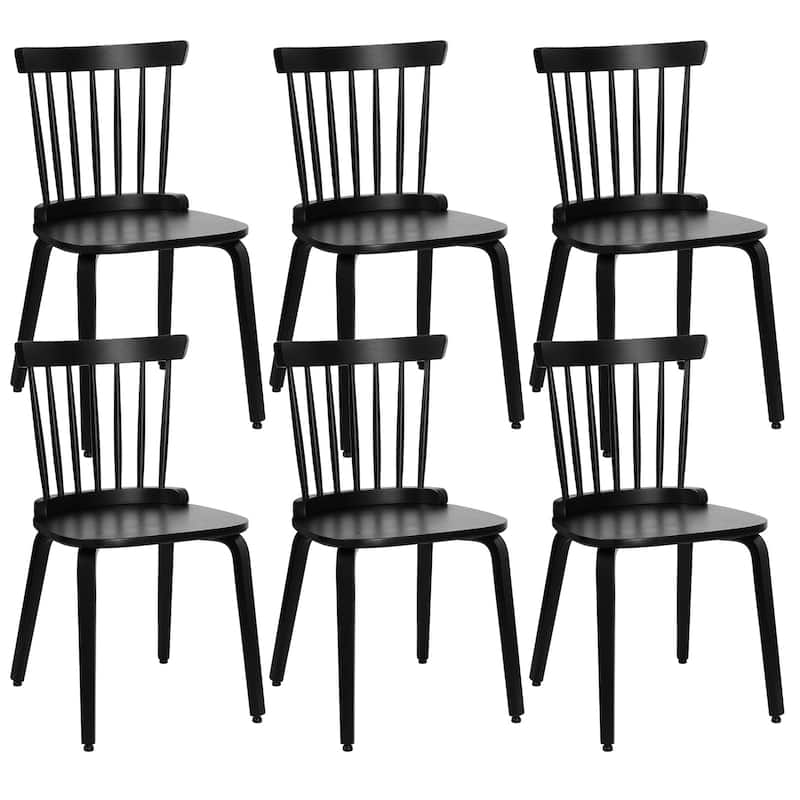 Solid Wood Spindle Back Windsor Dining Chairs, Set of 2 - 17.44" (W) x 19.7" (D) x 33.1" (H)