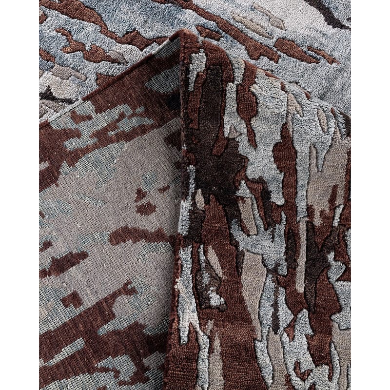 Ikat One-of-a-Kind Hand-Knotted Area Rug - Brown, 9' 2" x 12' 0" - 9' 2" x 12' 0"