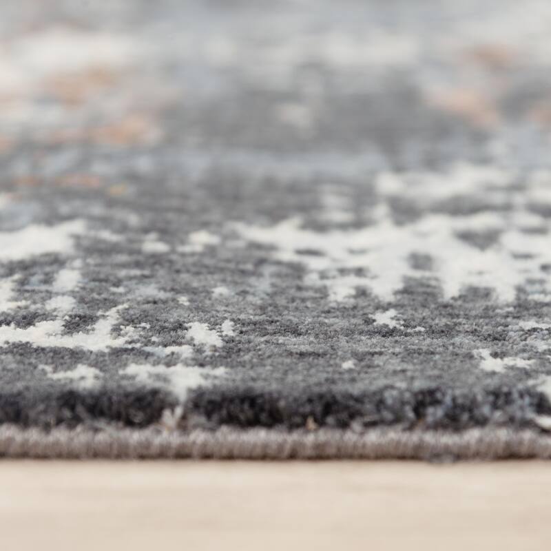 Alora Decor Lake Transitional Blue Recycled Polyester Area Rug