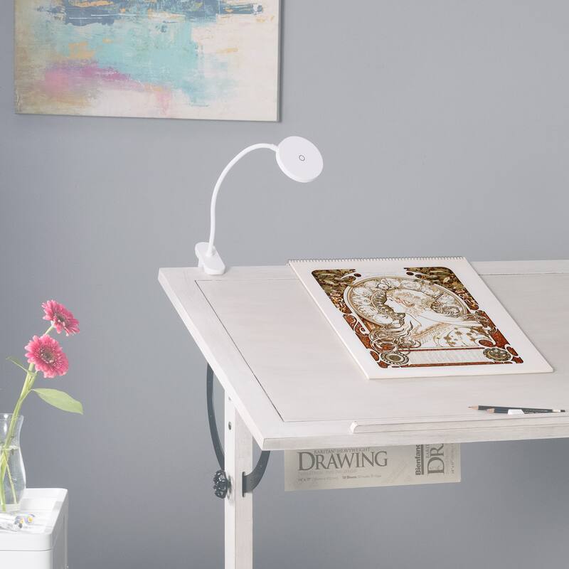 Artograph LED Dot Lamp with Clamp Base and Flexible Arm - White