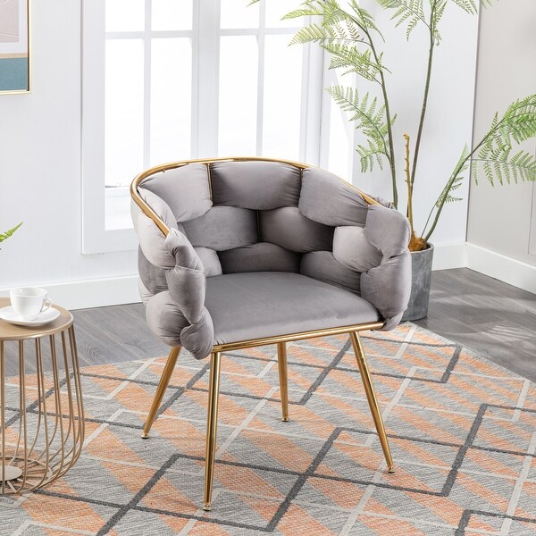 Unique Design Luxury Modern Simple Leisure Velvet Single Sofa Chair Accent Chairs Set of 2 Grey