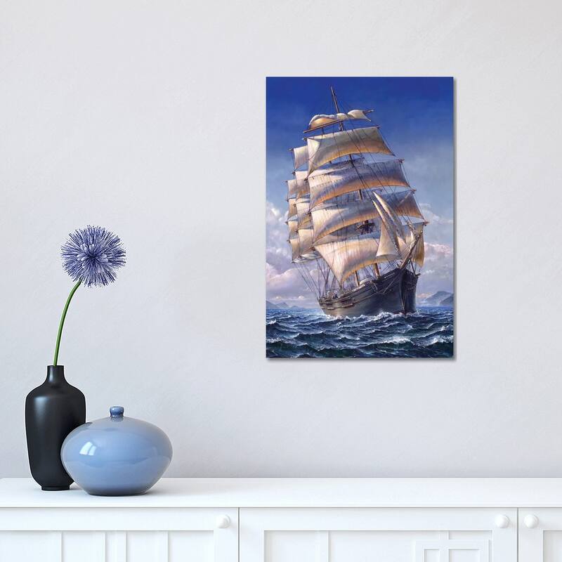 iCanvas "Sailing The WR Grace" by John Stephens Canvas Print - 18x12x1.5