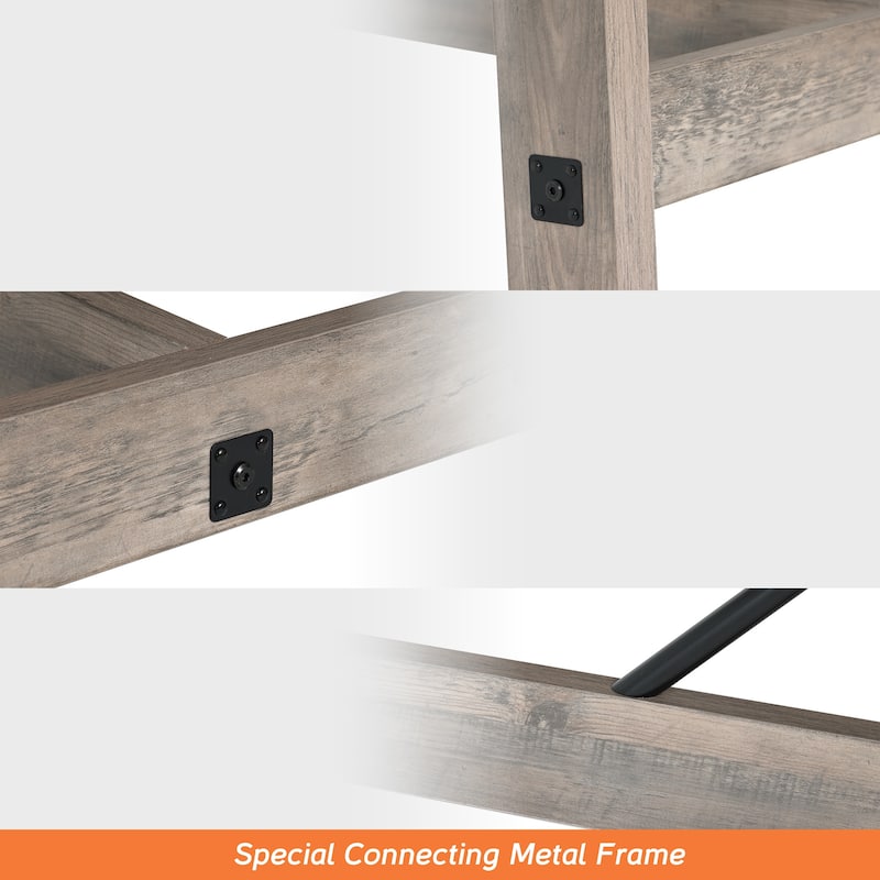 WAMPAT 4-6 Person Farmhouse Dining Table, 67.7 Inches Wide