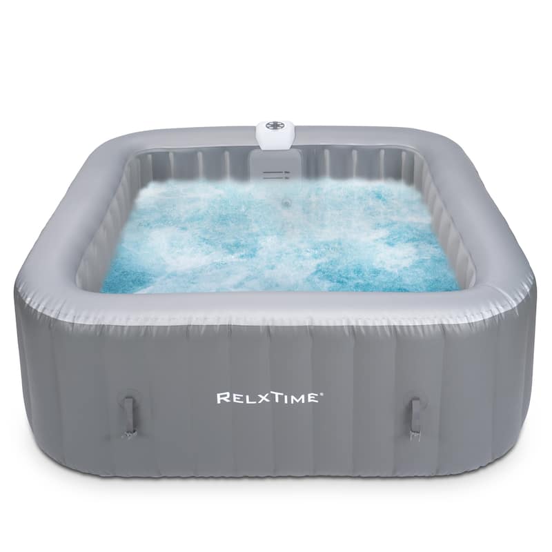 Square Inflatable Hot Tub Spa 4-6 Person - Grey