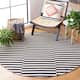 SAFAVIEH Handmade Flatweave Montauk Salinda Casual Cotton Rug - 6' x 6' Round - Ivory/Black