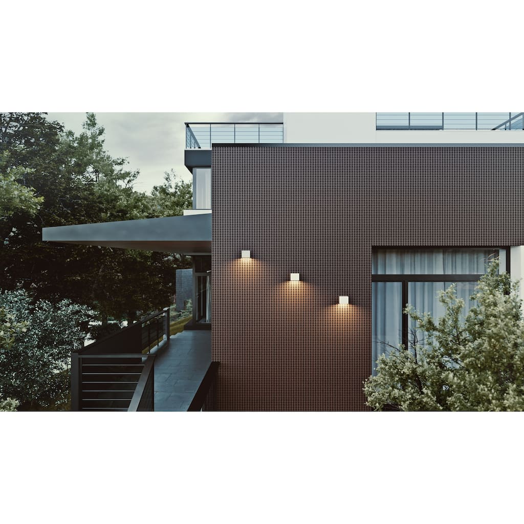 Dakota 1-light ADA White LED Outdoor Sconce, Frosted White Glass Shade