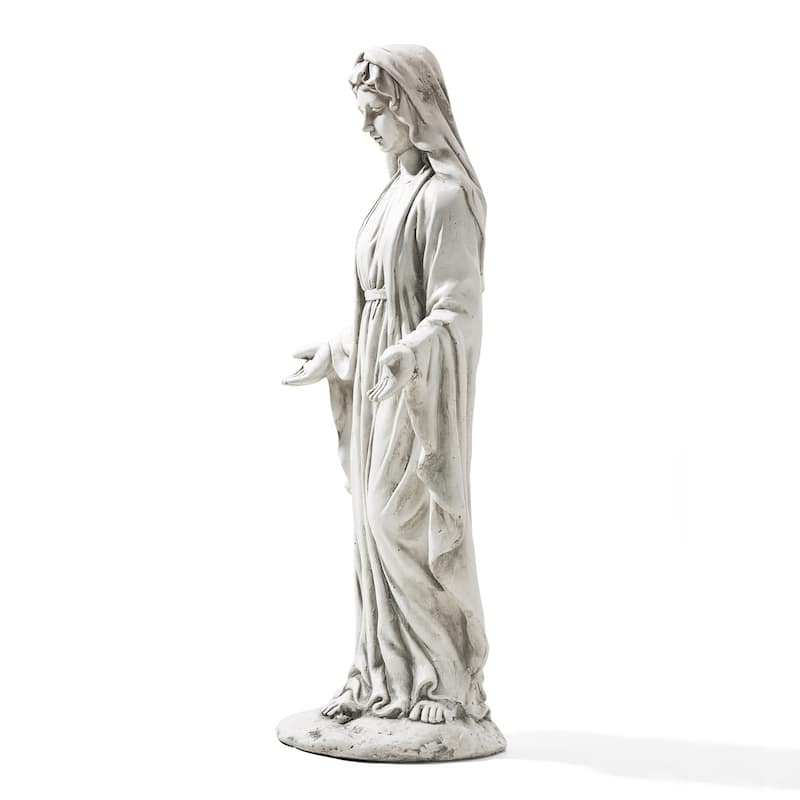 30''H Standing Virgin Mary Blessed Mother Statue Holy Cross Sculpture Decoration By Glitzhome