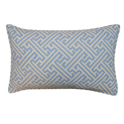 Jiti Outdoor Woven Geometric Maze Patterned Waterproof Rectangle Lumbar Pillows Cushions for Pool Patio Chair 12 x 20