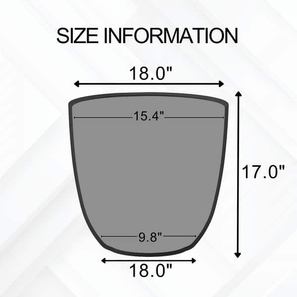 dimension image slide 5 of 11, Kante 18 Inch Dia Round Concrete Planter, Indoor Outdoor Large Plant Pot