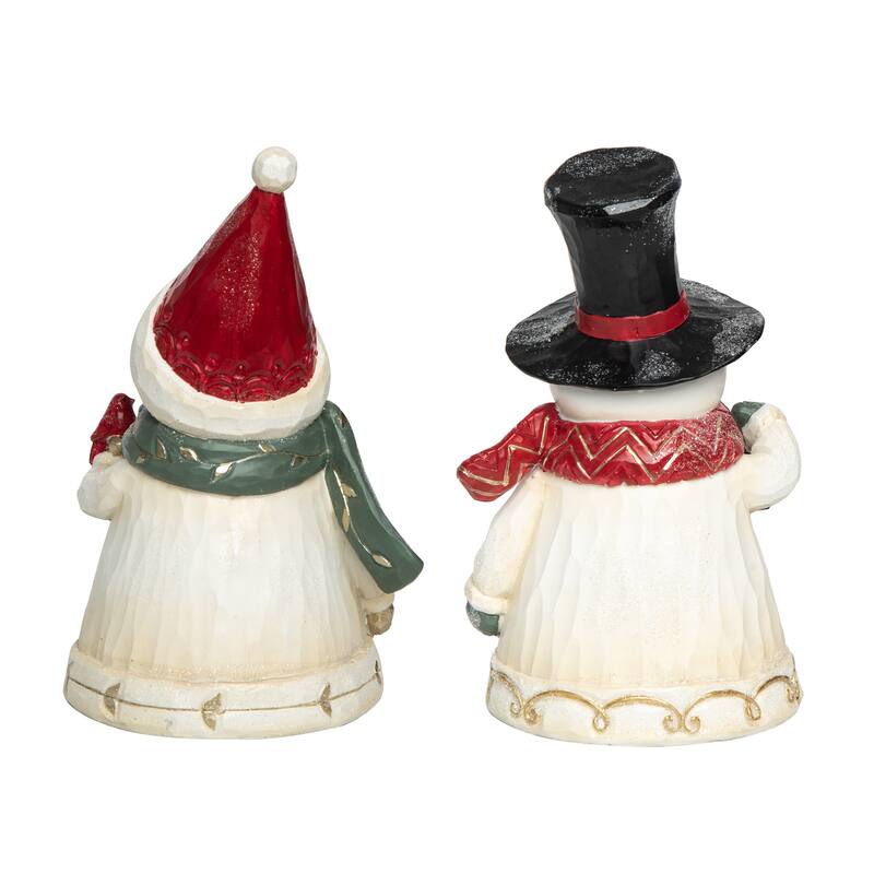 Transpac Resin Light Up Small Snowman Decor Set of 3 Christmas Home Decorations