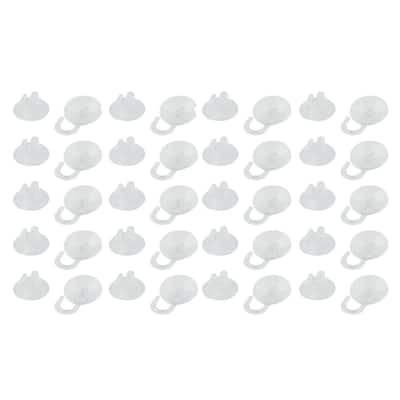 Kitchen Rubber Window Hanging Suction Cup Hook Hanger 2.5cm Dia 40 Pcs - Clear