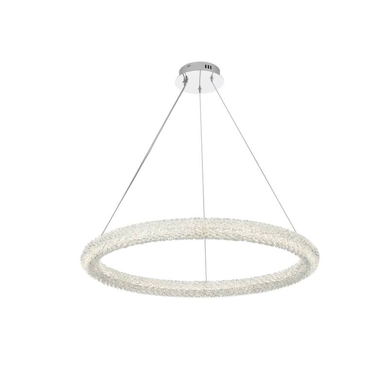 Elegant Lighting 3800D31 Bowen 32" Wide LED Crystal Ring Chandelier -