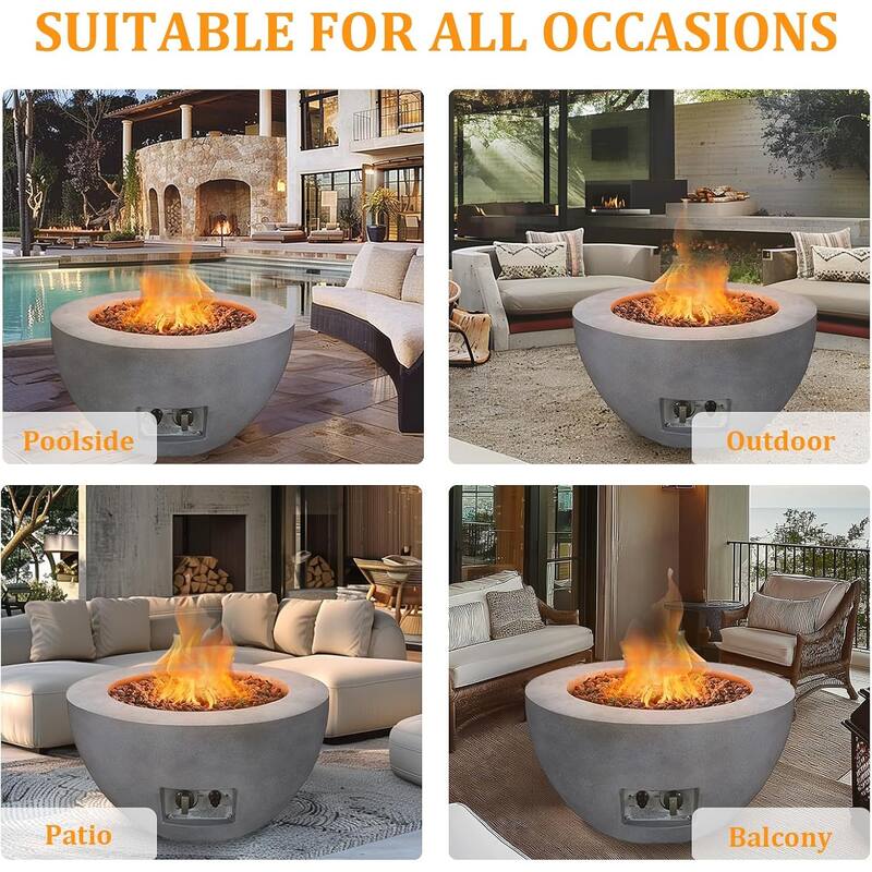 45” Outdoor Propane Fire Pit Table with Adjustable Flame, 50,000 BTU Ideal for Patio and Backyard Gatherings