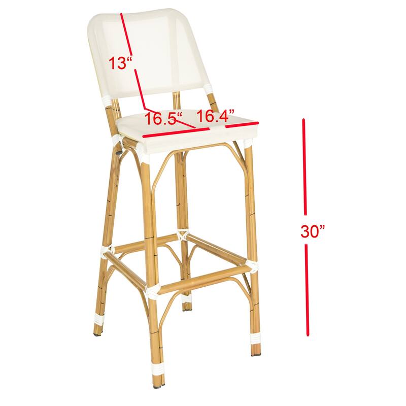 SAFAVIEH Janyce 30-inch Bar Stool - 17" x 20" x 41.3" - 17Wx20Dx41H