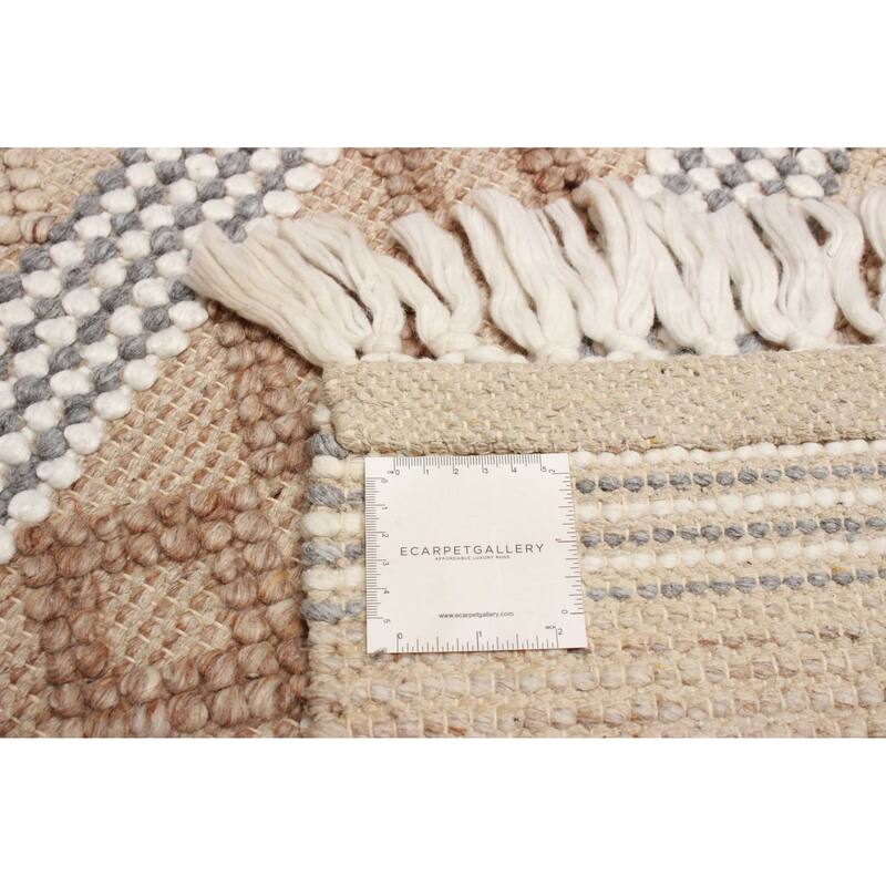 ECARPETGALLERY Braid weave Sienna Tan Wool Rug - 5'1 x 7'7