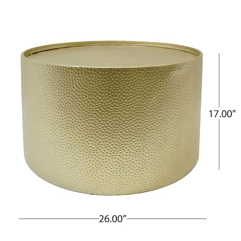 Braeburn Round Hammered Iron Coffee Table by Christopher Knight Home