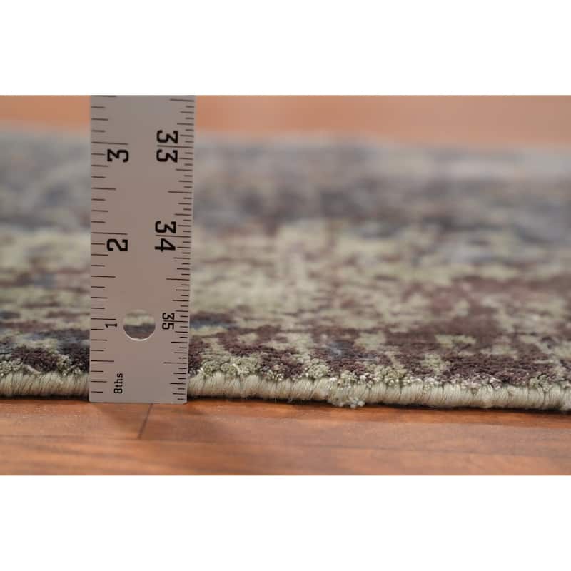 Hand Knotted Oriental Viscose Silk Carpet Modern Abstract Multi-Colored Abstract Area Rug - 4' 7'' X 2' 7''
