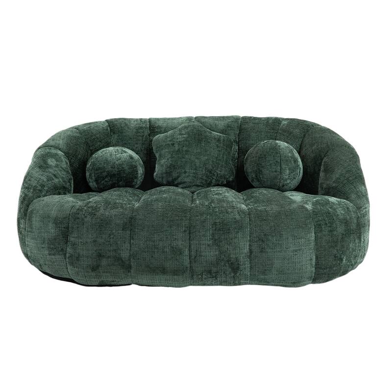 Chenille Upholstered Durable Comfort Lounger Bean Bag Lazy Sofa