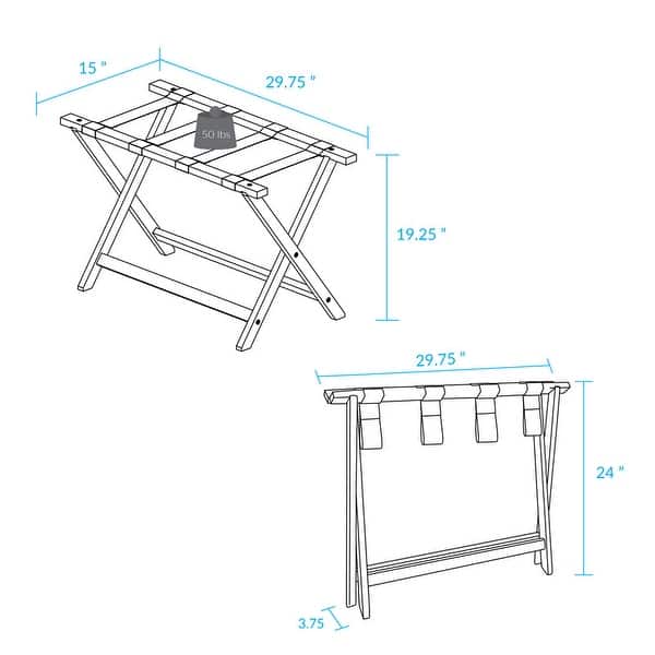 Heavy Duty 30-inch Extra Wide Luggage Rack - Bed Bath & Beyond - 9762588
