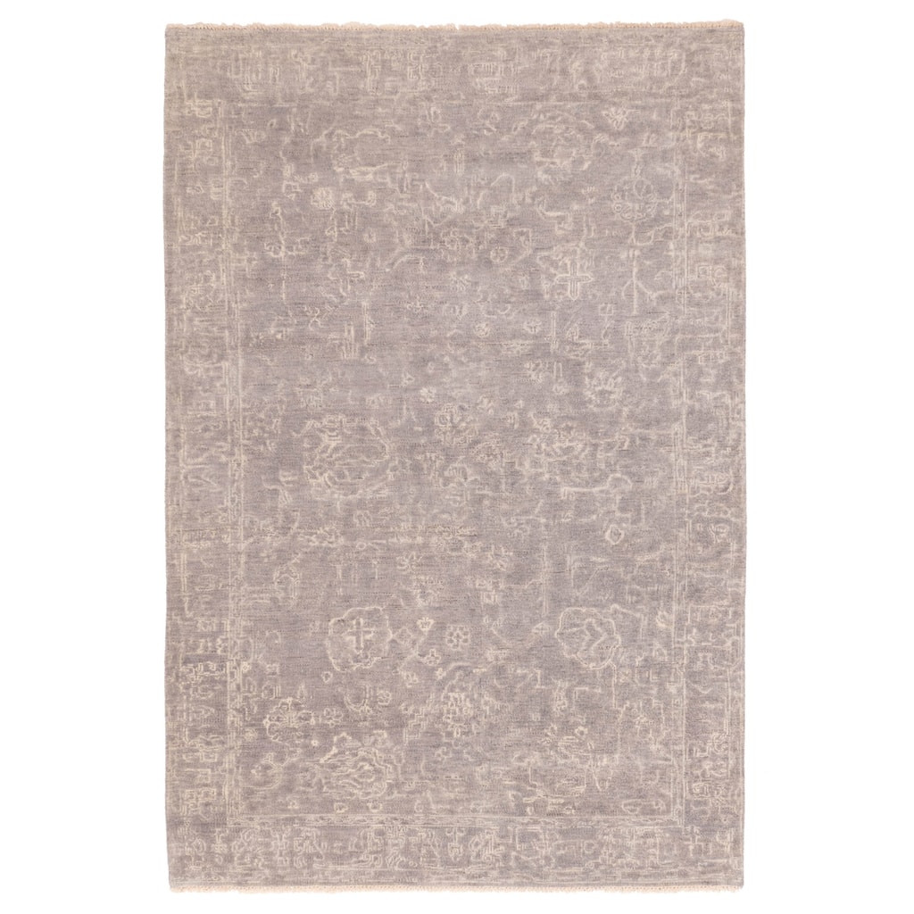 ECARPETGALLERY Hand-knotted Finest Oushak Dark Grey Wool Rug - 5'11 x 8'10