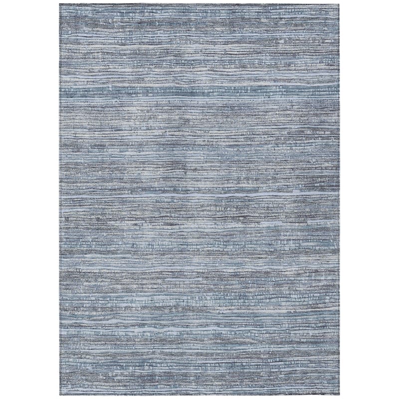 HomeRoots Striped Transitional Rectangle Outdoor Rug