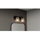 preview thumbnail 7 of 5, Gray 2-Light Matte Black Bath Light