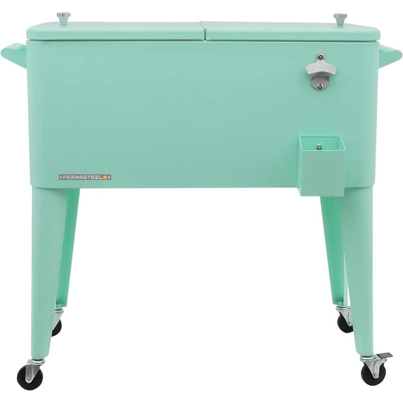 Permasteel 80-Qt Classic Outdoor Rolling Patio Cooler with Wheels - Green