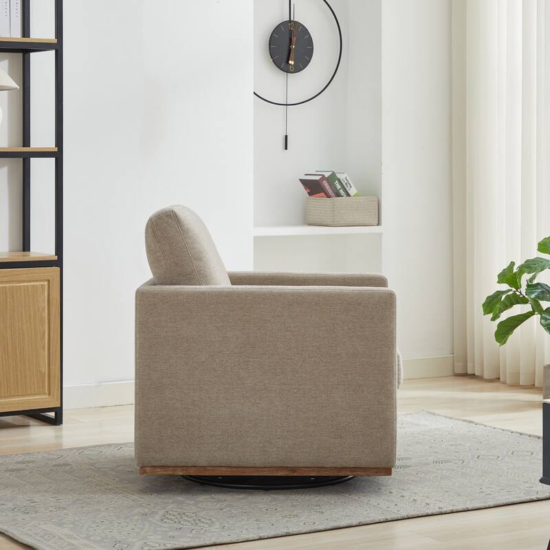 Roomfitters 30.7" Square Swivel Accent Chair, 360-Degree Chenille Lounge Club Chair for Living Room