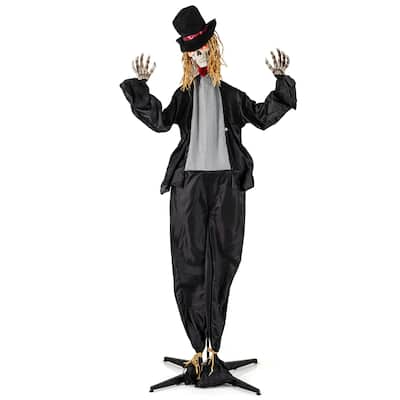 Black Metal Fabric 7.2ft Standing Halloween Animatronic Groom