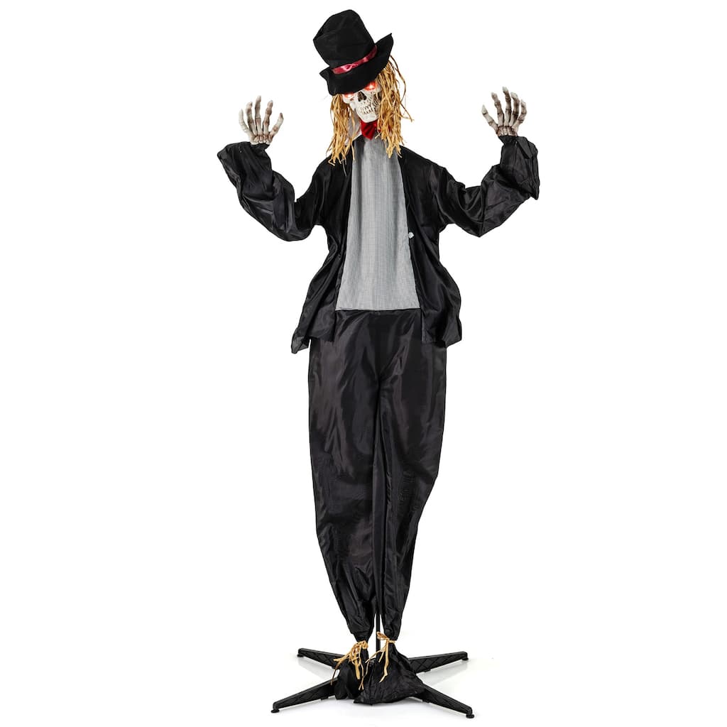 Black Metal Fabric 7.2ft Standing Halloween Animatronic Groom