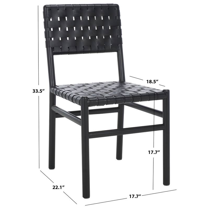 SAFAVIEH Couture Jeremiah Woven Leather Dining Chair - 18"W x 22"D x 34"H