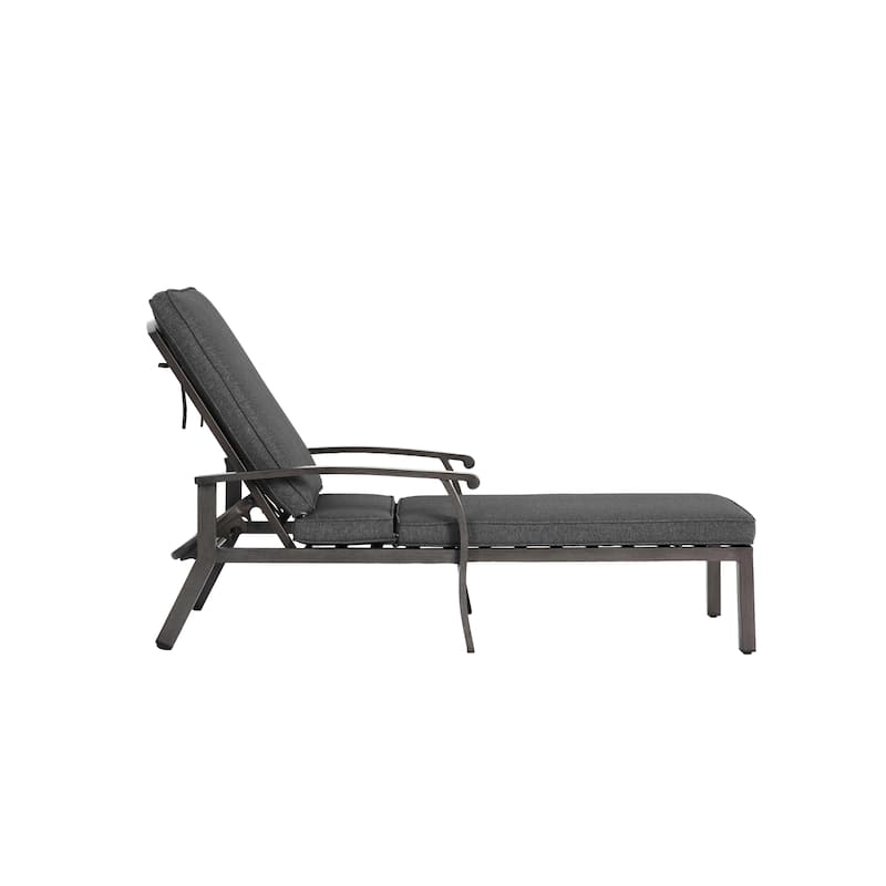 Aluminium Cast Lounge Chair, Adjustable Reclining Rust-Resistant Aluminum Cast Poolside Chaise Lounge