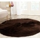 preview thumbnail 65 of 86, SAFAVIEH Handmade Paris Shag Danara 2.5-inch Thick Rug 5' x 5' Round - Chocolate