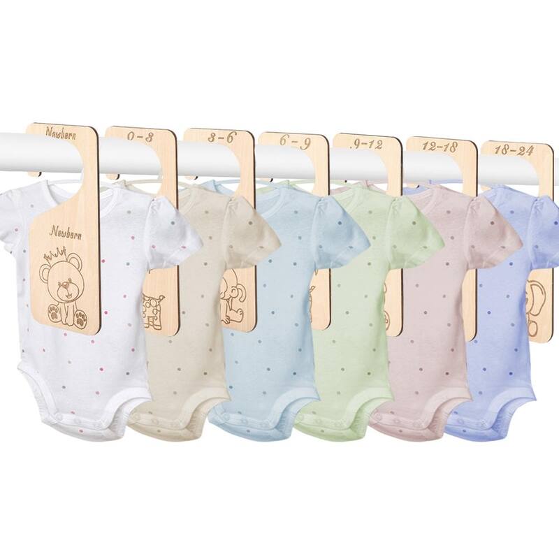 Wooden Baby Closet Dividers 7PCS Double Side Baby Clothes Closet
