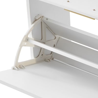 Wood Three Flip Drawer Shoe Storage Cabinet with Raised Wooden Legs ...