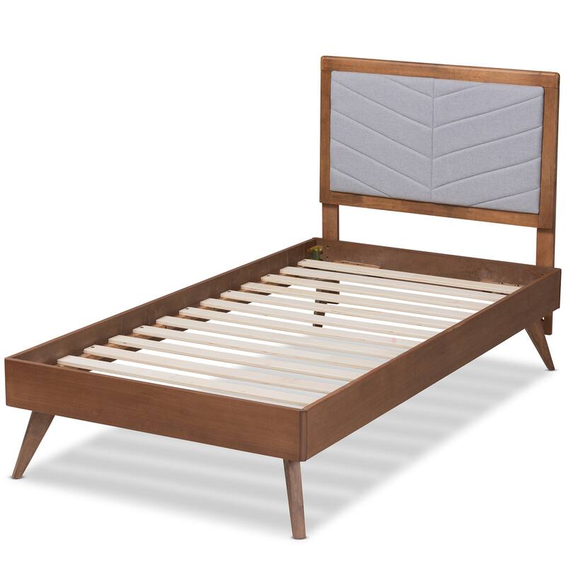 Roze Mid-Century Modern Wood Platform Bed in Twin Size