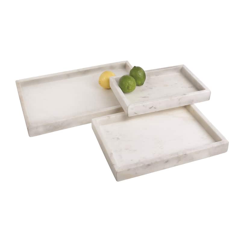 Marble Tank Tray 12x8" Opal White