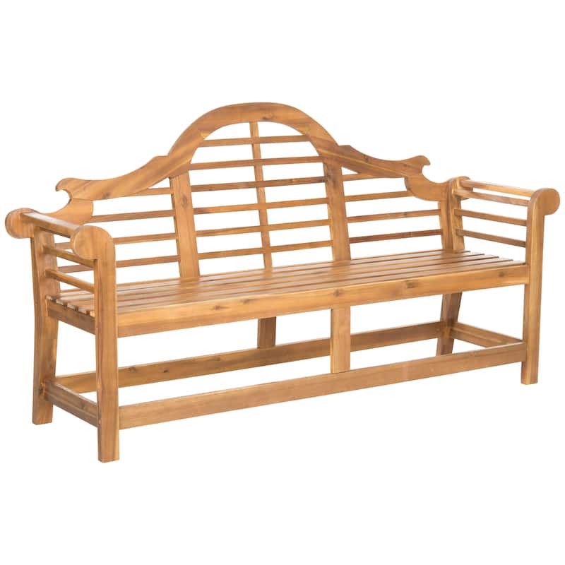 SAFAVIEH Outdoor Patio Furniture Hamida Acacia Wood Garden Bench - 77Wx23Dx41H