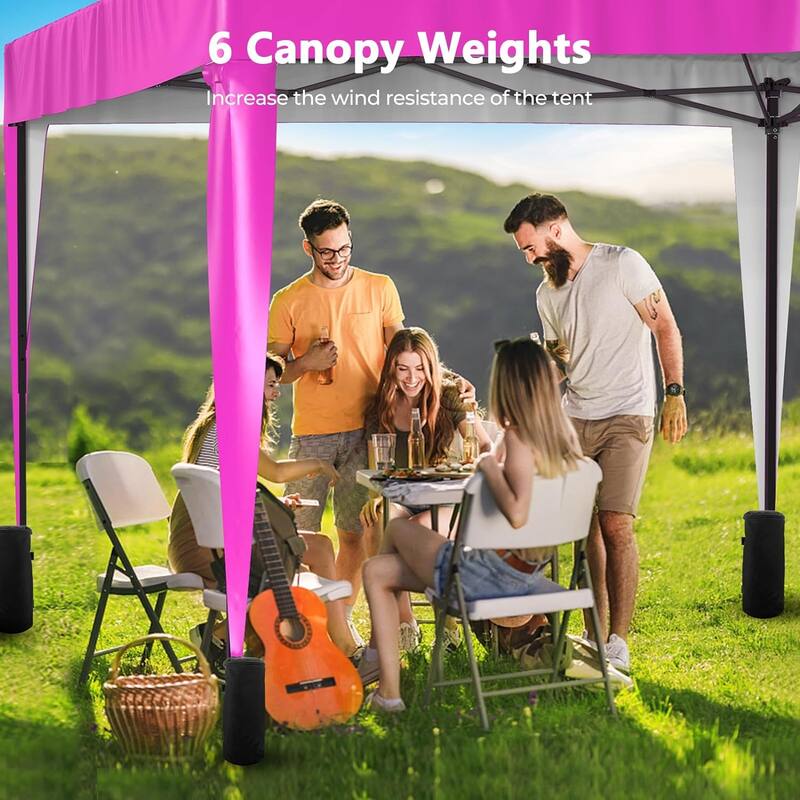 10 x 20 Pop Up Canopy Tent with 6 Sidewalls, Portable Party Canopy with 6 Weight Bag