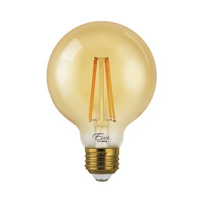 Euri Lighting Dimmable LED G25 Globe Filament, 7W (75W Equal) 600lm, 80 CRI, Warm White (2200K)