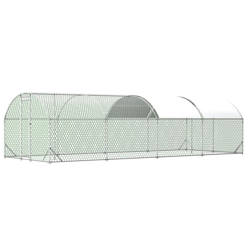 Large Walk-In Metal Chicken Coop – Dome-Shaped Poultry Run with Waterproof & UV-Resistant Cover, Heavy-Duty 1" Tube Frame .