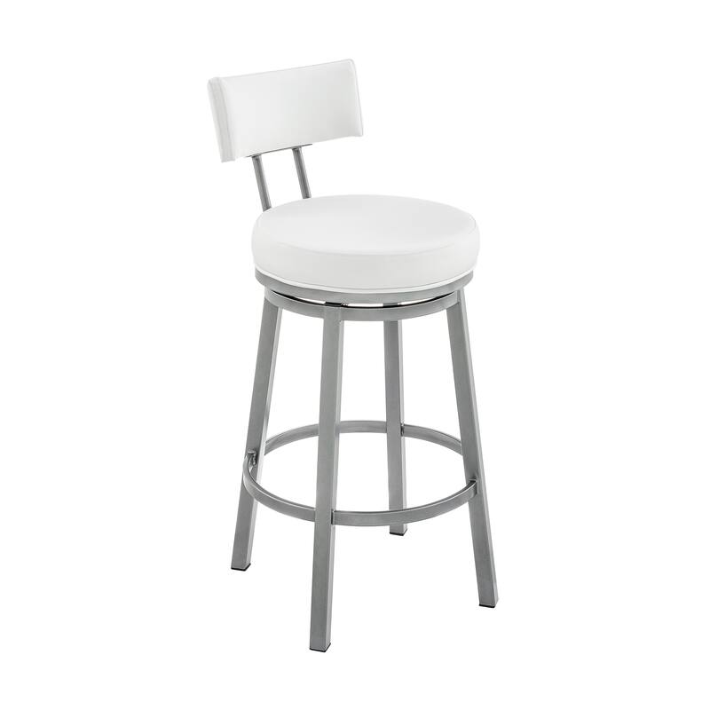 Dalza Faux Leather and Metal 360 Swivel Bar or Counter Stool