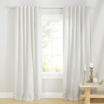 Lauren Ralph Lauren Herringbone 100% Blackout Back Tab/Rod Pocket Single Curtain Panel